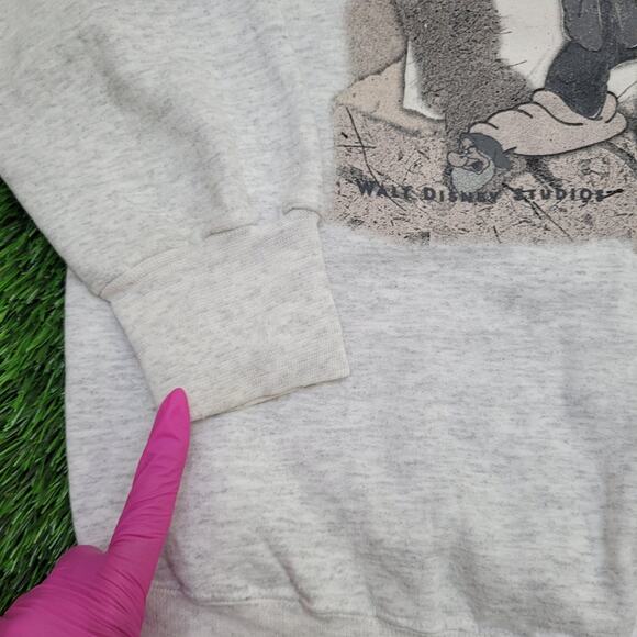 Vintage Disney Grumpy Sweatshirt Medium 21x24 Gray - Picture 13 of 15